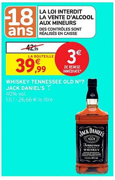WHISKEY TENNESSEE OLD N°7 JACK DANIEL'S