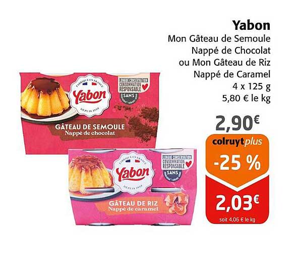 Yabon Mon Gâteau de Semoule Nappé de Chocolat ou Mon Gâteau de Riz Nappé de Caramel