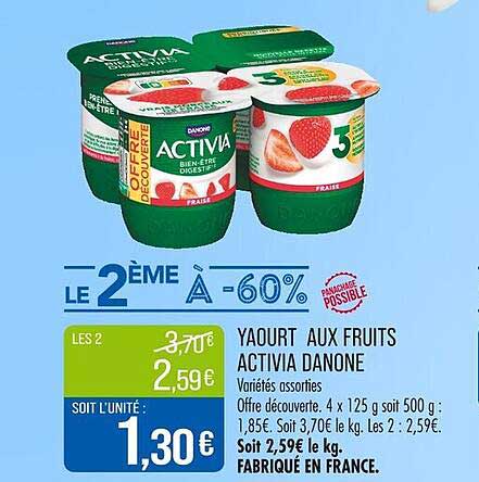 YAOURT AUX FRUITS ACTIVIA DANONE