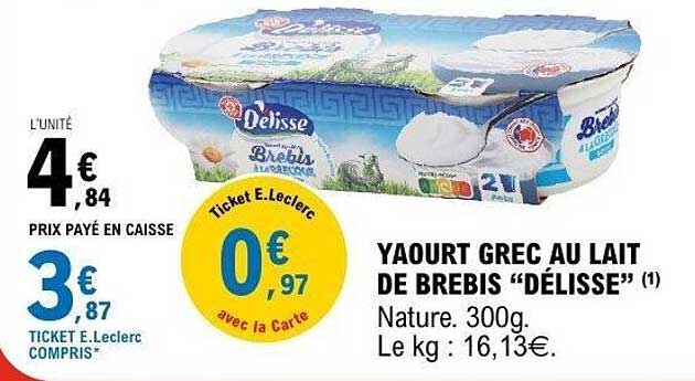 YAOURT GREC AU LAIT DE BREBIS “DÉLISSE”