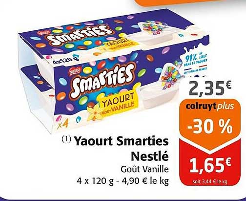 Yaourt Smarties Nestlé Goût Vanille