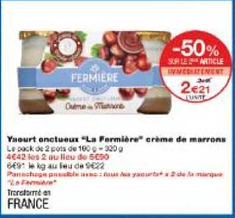 Yogourt onctueux "La Fermière" crème de marrons