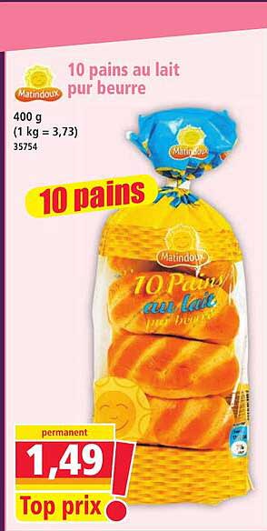 10 pains au lait pur beurre