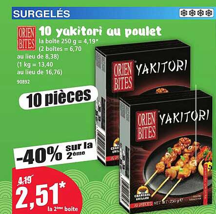10 yakitori au poulet