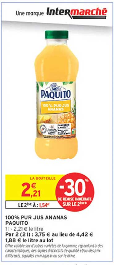 100% PUR JUS ANANAS PAQUITO