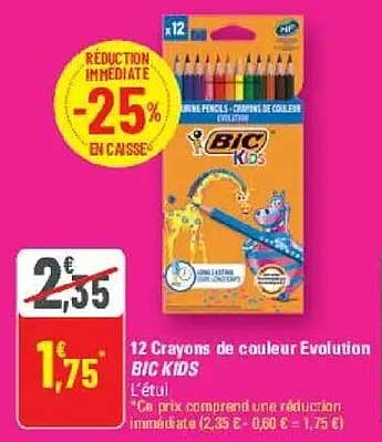 12 Crayons de couleur Evolution BIC KIDS