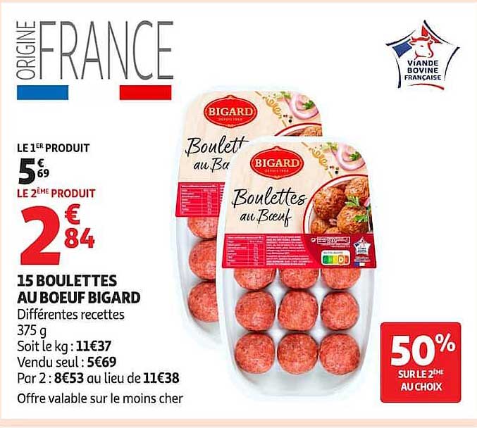 15 BOULETTES AU BOEUF BIGARD
