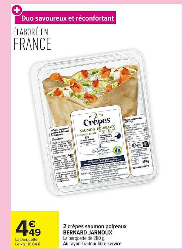 2 crêpes saumon poireaux BERNARD JARNOUX