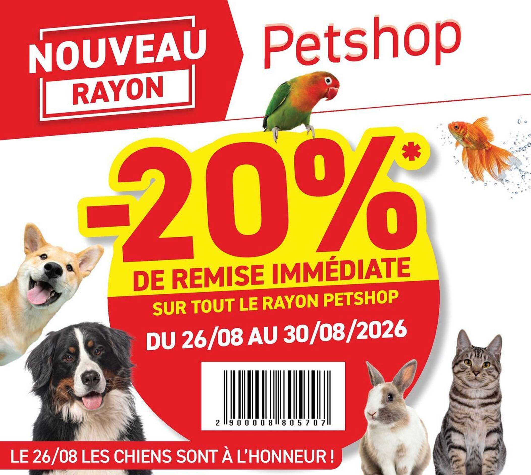 -20% de remise immédiate sur tout le rayon Petshop