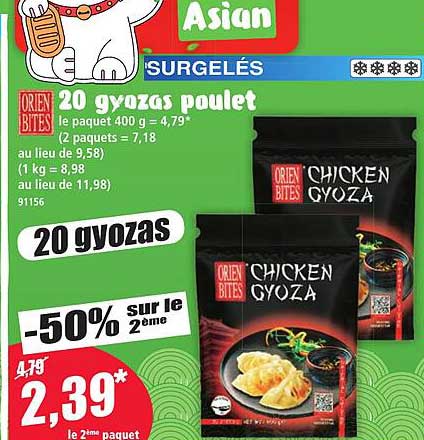 20 gyozas poulet