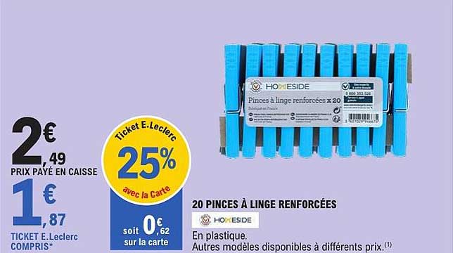 20 PINCES À LINGE RENFORCÉES