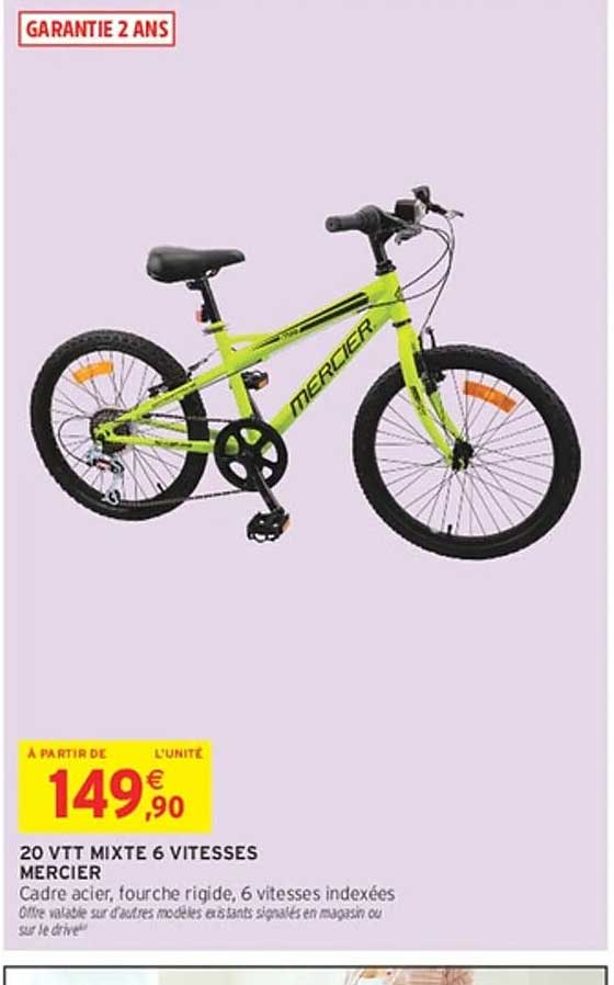 20 VTT MIXTE 6 VITESSES MERCIER