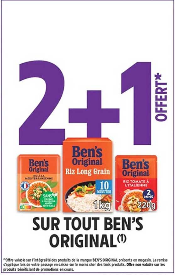 2+1 OFFERT* SUR TOUT BEN'S ORIGINAL(1)
