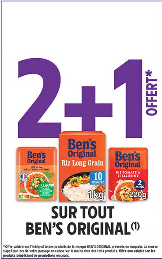 2+1 OFFERT* SUR TOUT BEN'S ORIGINAL(1)