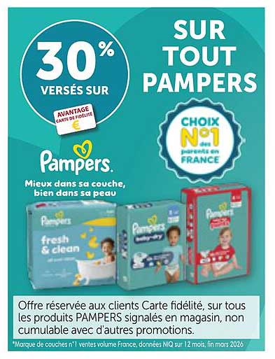 30% VERSÉS SUR SUR TOUT PAMPERS