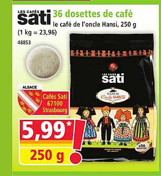36 dosettes de café le café de l'oncle Hansi, 250 g