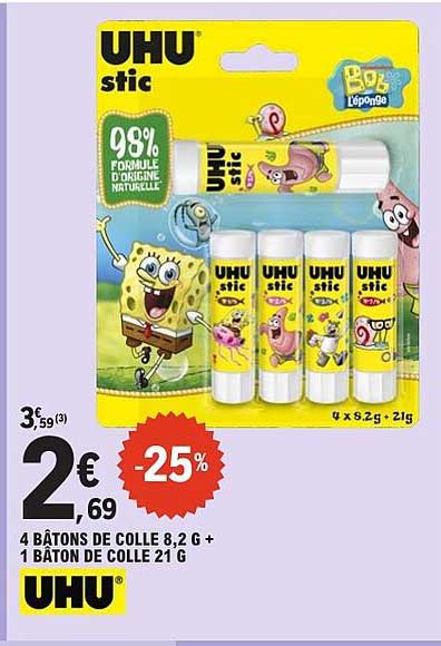 4 BÂTONS DE COLLE 8,2 G + 1 BÂTON DE COLLE 21 G