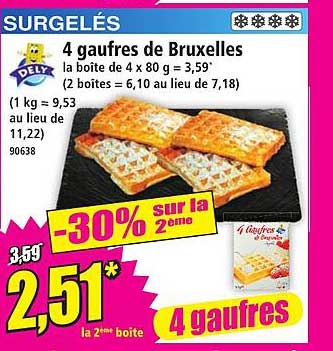 4 gaufres de Bruxelles