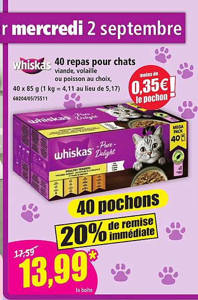 40 repas pour chats