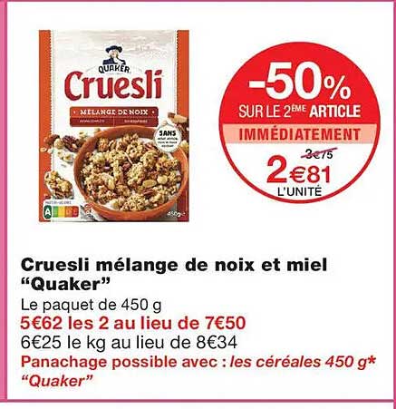-50% SUR LE 2ÈME ARTICLE IMMÉDIATEMENT
