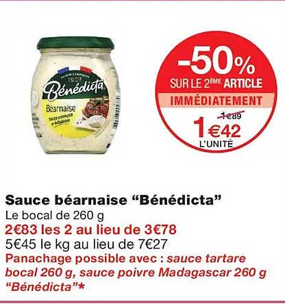 -50% SUR LE 2ÈME ARTICLE IMMÉDIATEMENT