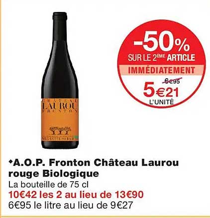 -50% SUR LE 2ÈME ARTICLE IMMÉDIATEMENT