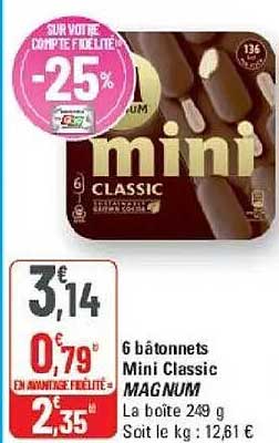 6 bâtonnets Mini Classic MAGNUM