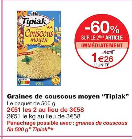 -60% SUR LE 2ÈME ARTICLE IMMÉDIATEMENT