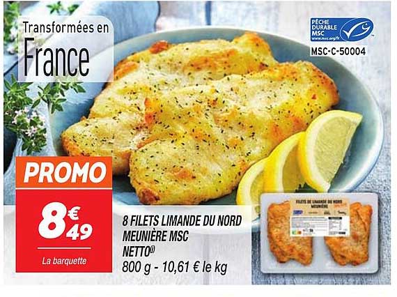 8 FILETS LIMANDE DU NORD MEUNIERE MSC NETTO®