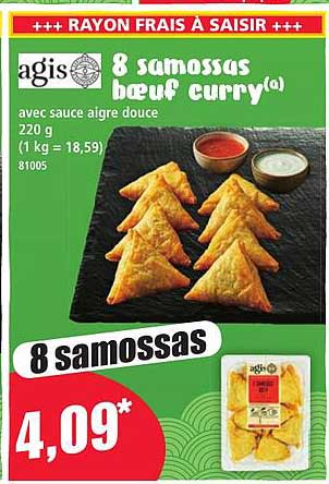8 samossas bœuf curry(a)
