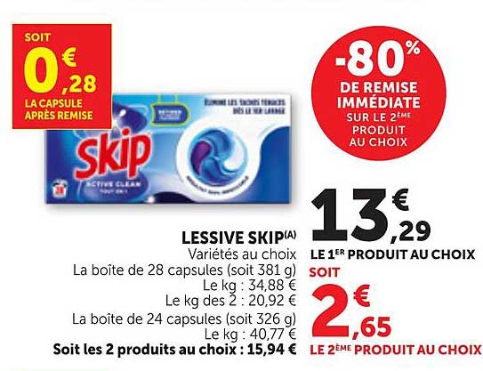 -80% DE REMISE IMMÉDIATE SUR LE 2ÈME PRODUIT AU CHOIX