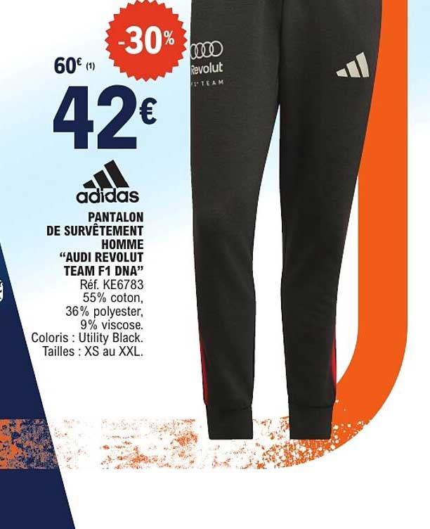 adidas PANTALON DE SURVÊTEMENT HOMME “AUDI REVOLUT TEAM F1 DNA”