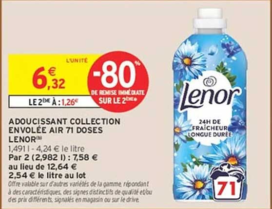 ADOUCISSANT COLLECTION ENVOLÉE AIR 71 DOSES LENOR