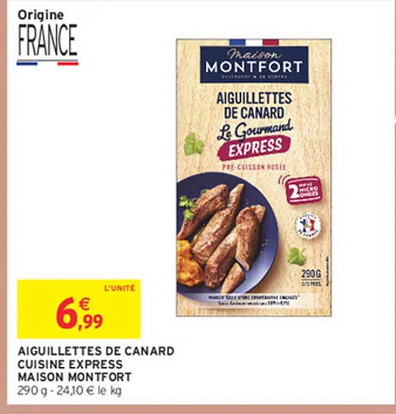 AIGUILLETTES DE CANARD CUISINE EXPRESS MAISON MONTFORT