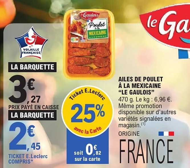 AILES DE POULET À LA MEXICAINE "LE GAULOIS"