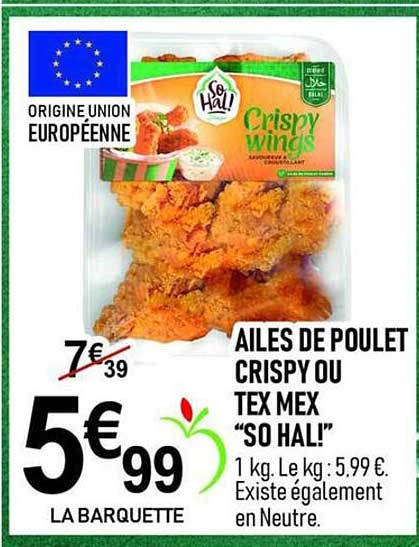AILES DE POULET CRISPY OU TEX MEX “SO HALI”