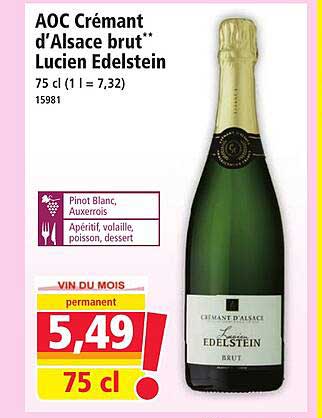 AOC Crémant d’Alsace brut** Lucien Edelstein