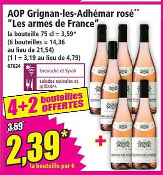 AOP Grignan-les-Adhémar rosé** “Les armes de France”