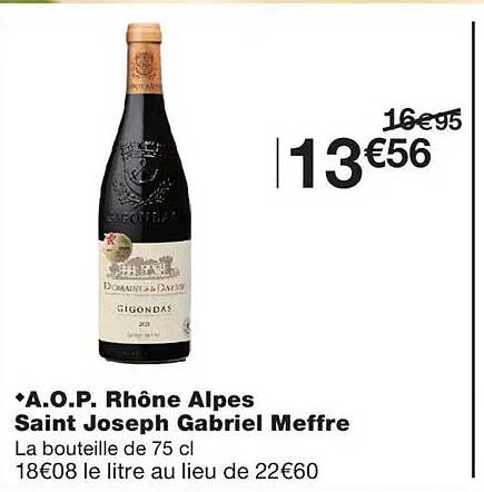 A.O.P. Rhône Alpes Saint Joseph Gabriel Meffre