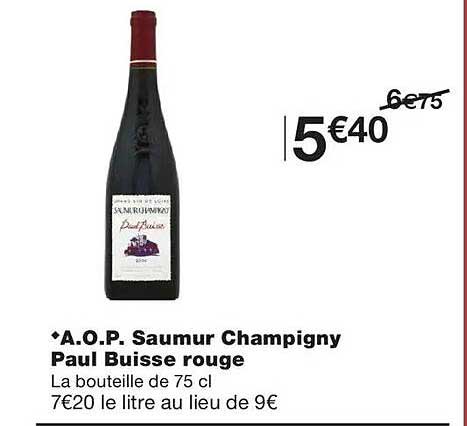 A.O.P. Saumur Champigny Paul Buisse rouge