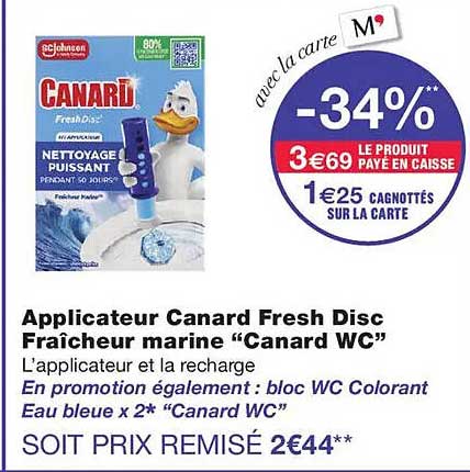 Applicateur Canard Fresh Disc Fraîcheur marine “Canard WC”