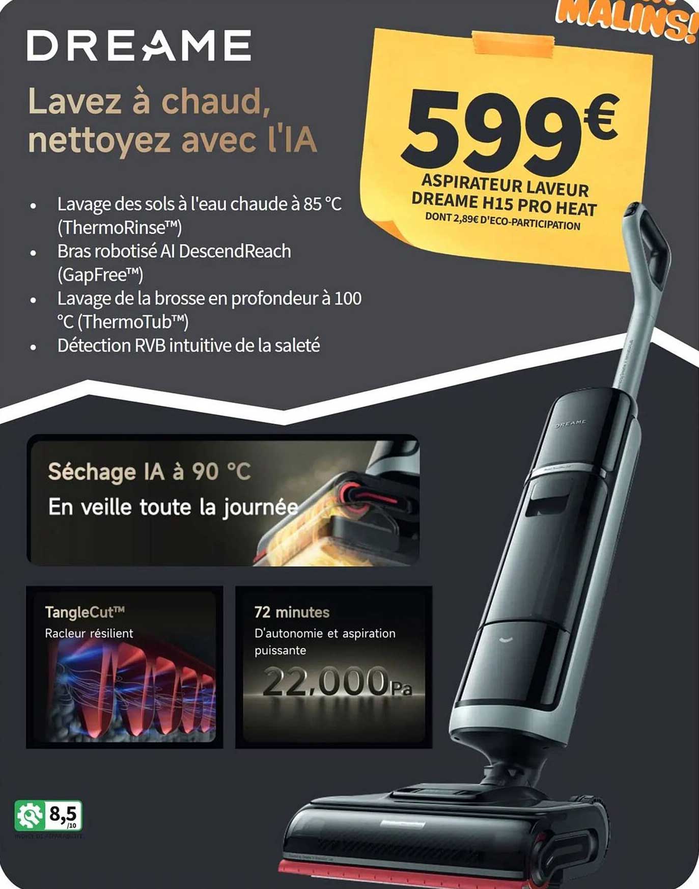 ASPIRATEUR LAVEUR DREAME H15 PRO HEAT