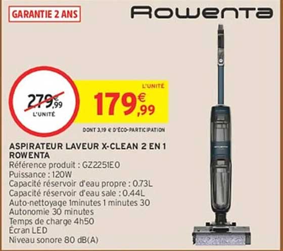 ASPIRATEUR LAVEUR X-CLEAN 2 EN 1 ROWENTA