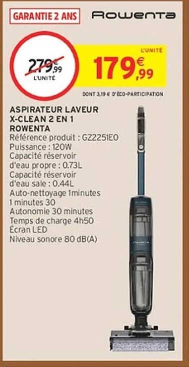 ASPIRATEUR LAVEUR X-CLEAN 2 EN 1 ROWENTA