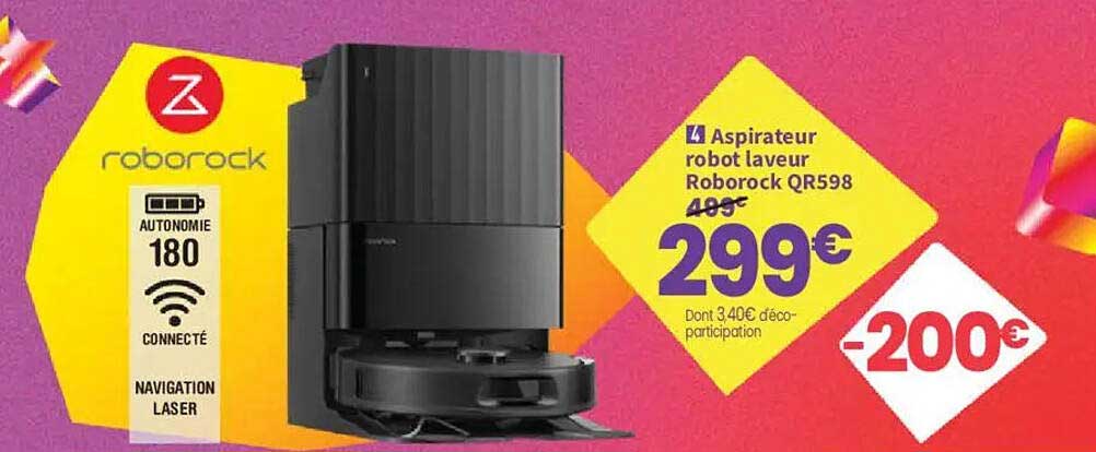 Aspirateur robot laveur Roborock QR598