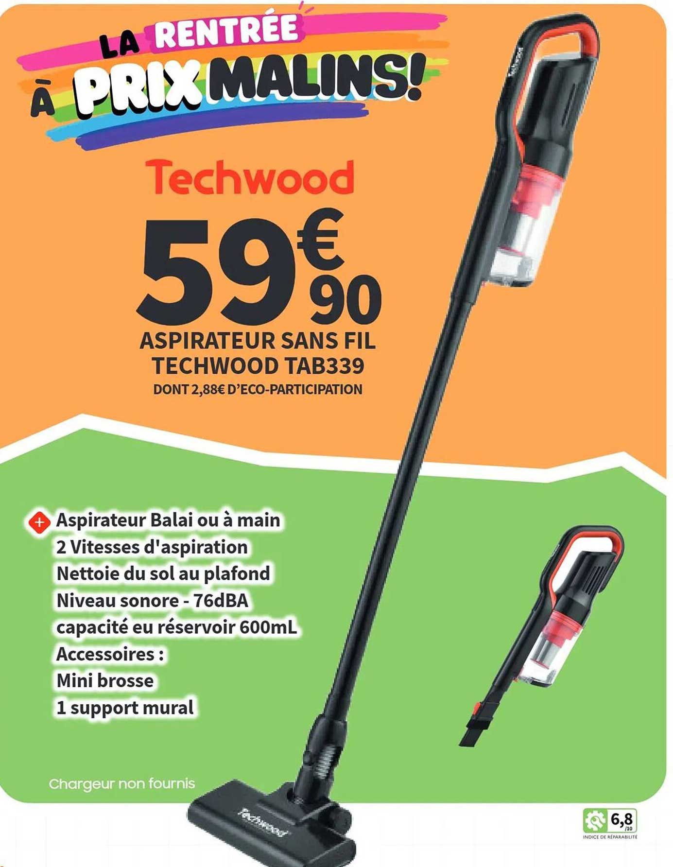 Aspirateur sans fil Techwood TAB339