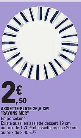 ASSIETTE PLATE 26,5 CM "RAYONS MER"