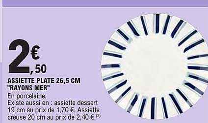 ASSIETTE PLATE 26,5 CM "RAYONS MER"