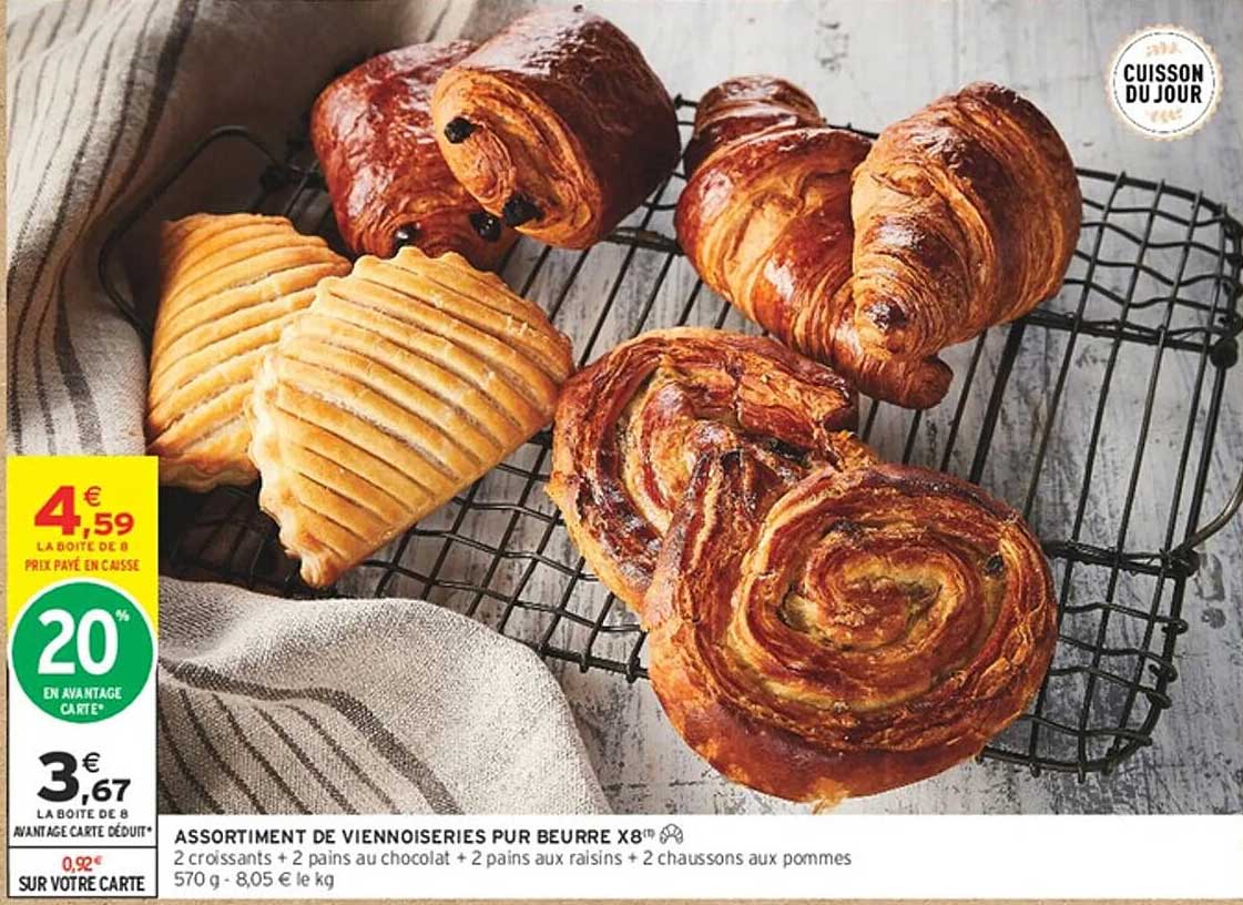 ASSORTIMENT DE VIENNOISERIES PUR BEURRE X8