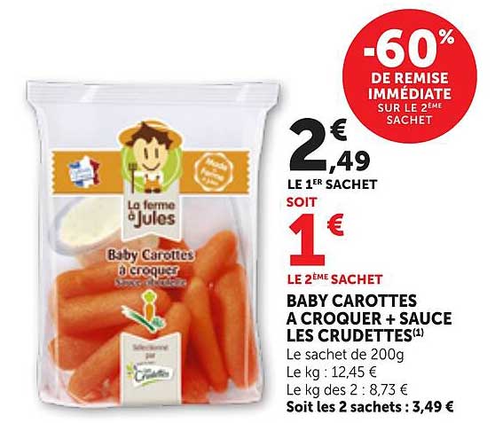 BABY CAROTTES A CROQUER + SAUCE LES CRUDETTES